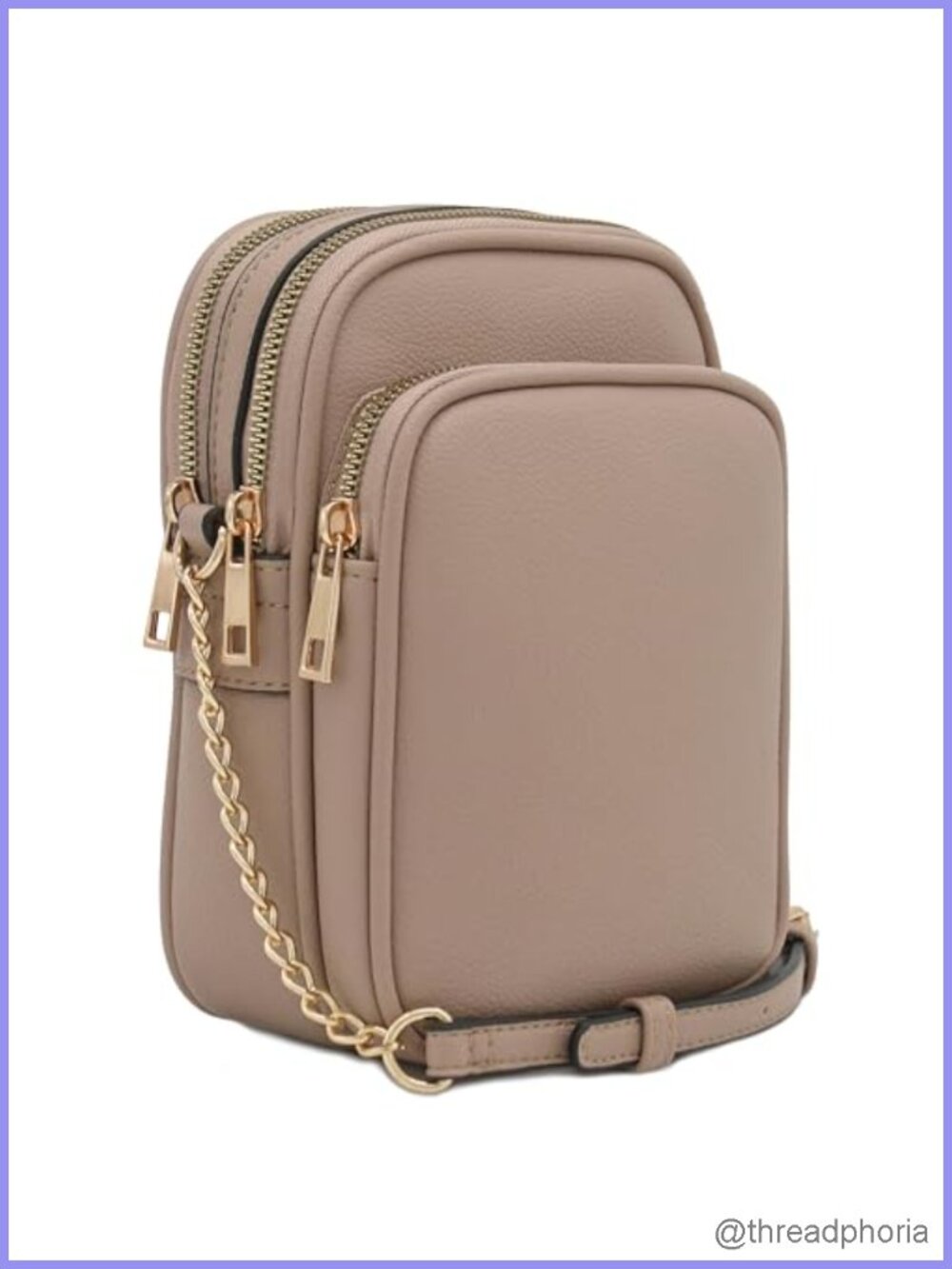 Multi Pocket Faux Leather Crossbody Bag with Adjustable Strap
